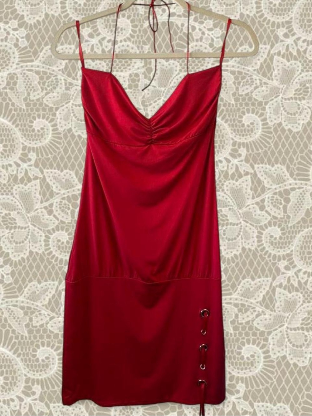 Red Mini Dress with Spaghetti Straps